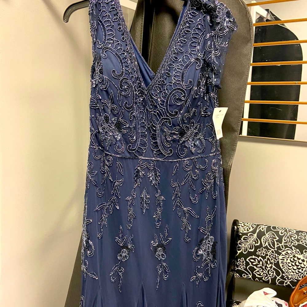 A Adrianna Papell Platinum Navy Sequin dress